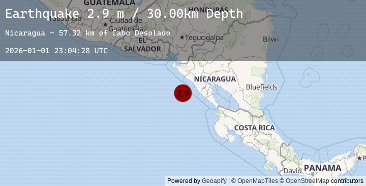 Map of NEAR COAST OF NICARAGUA