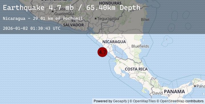 Map of NEAR COAST OF NICARAGUA