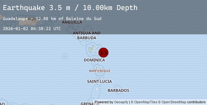 Map of GUADELOUPE REGION, LEEWARD ISL.