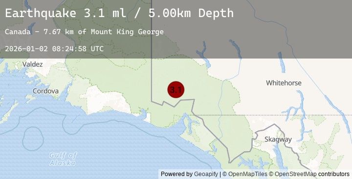 Map of SOUTHERN YUKON TERRITORY, CANADA