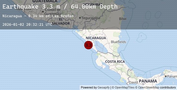 Map of NEAR COAST OF NICARAGUA