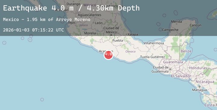 Map of OFFSHORE GUERRERO, MEXICO