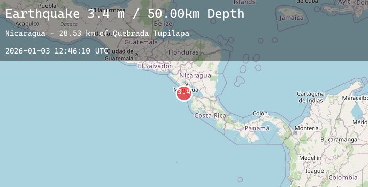 Map of NEAR COAST OF NICARAGUA