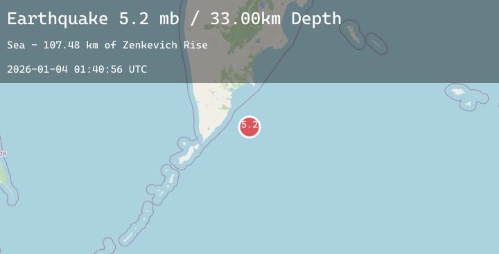 Map of OFF EAST COAST OF KAMCHATKA