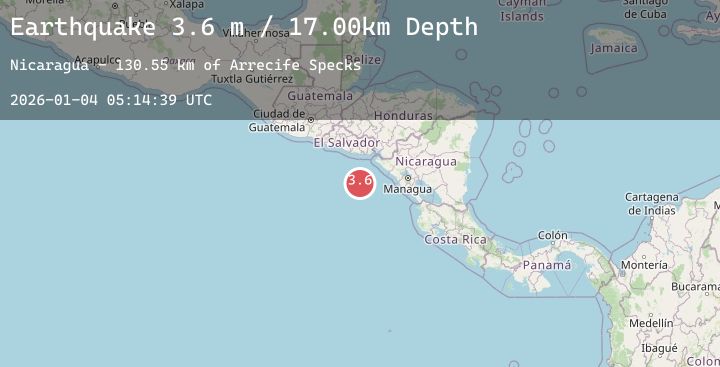 Map of OFF COAST OF CENTRAL AMERICA