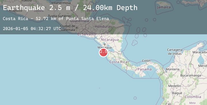 Map of OFF COAST OF COSTA RICA