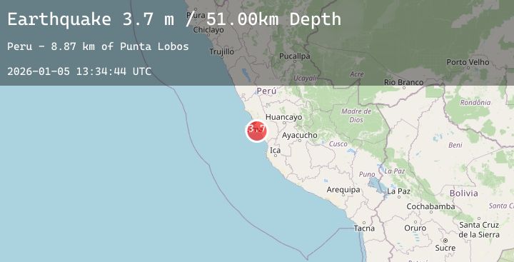 Map of NEAR COAST OF CENTRAL PERU