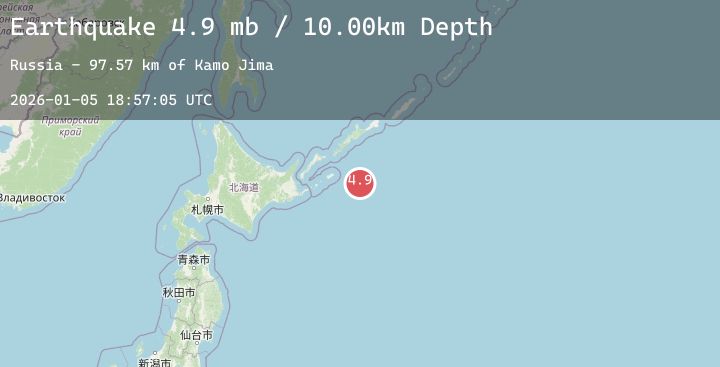 Map of EAST OF KURIL ISLANDS