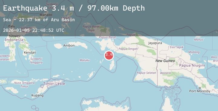 Map of NEAR S COAST OF PAPUA, INDONESIA