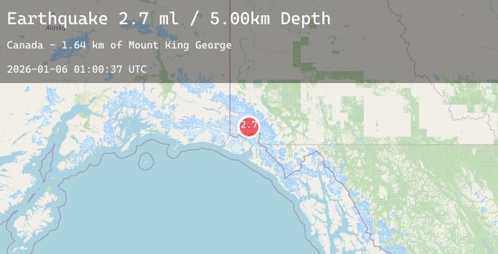 Map of SOUTHERN YUKON TERRITORY, CANADA