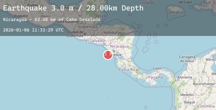 Map of NEAR COAST OF NICARAGUA