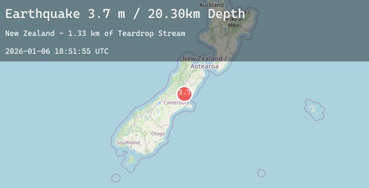 Map of SOUTH ISLAND OF NEW ZEALAND
