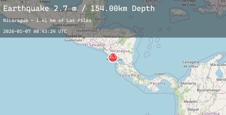 Map of NEAR COAST OF NICARAGUA