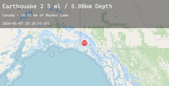 Map of SOUTHERN YUKON TERRITORY, CANADA
