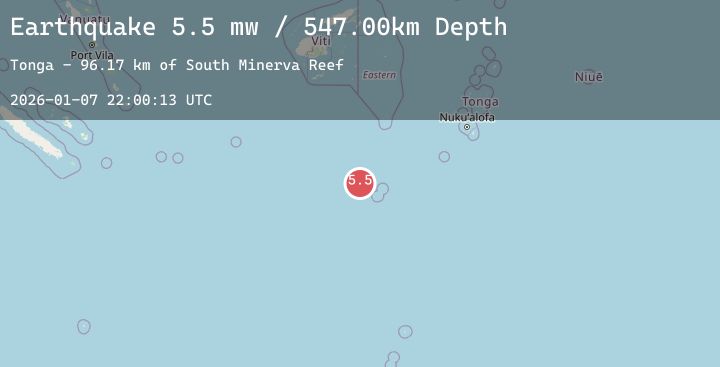 Map of SOUTH OF FIJI ISLANDS