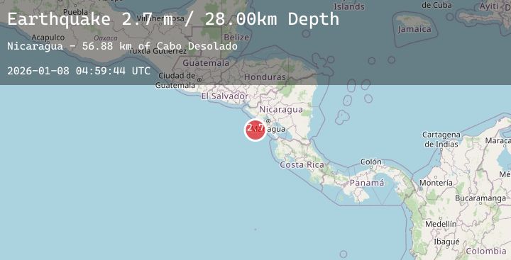 Map of NEAR COAST OF NICARAGUA