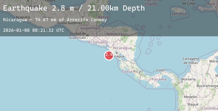 Map of NEAR COAST OF NICARAGUA