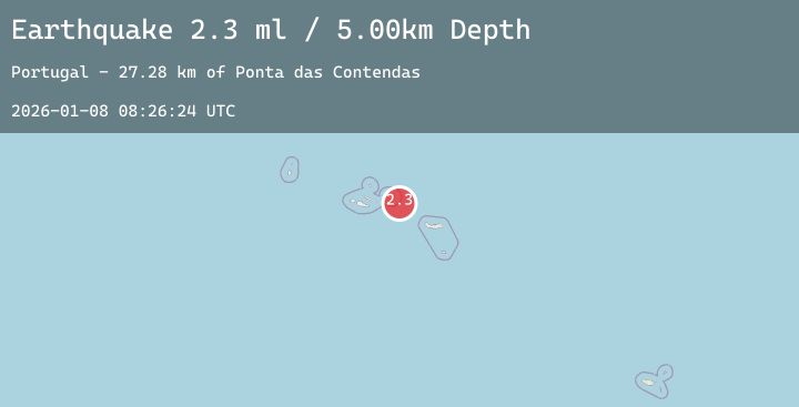 Map of AZORES ISLANDS, PORTUGAL