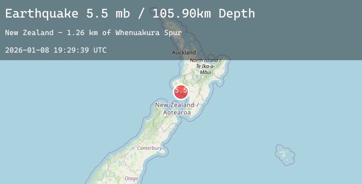 Map of NORTH ISLAND OF NEW ZEALAND