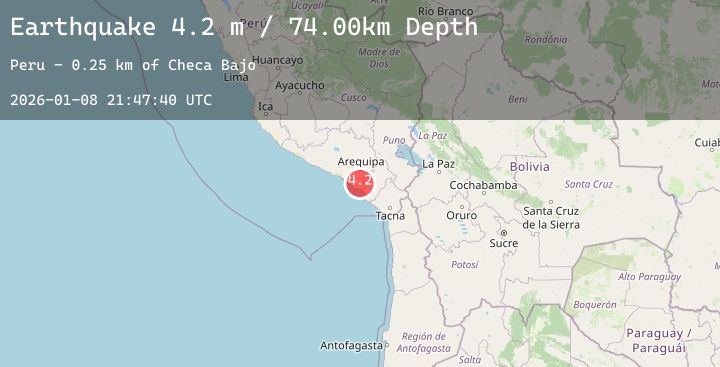 Map of NEAR COAST OF SOUTHERN PERU