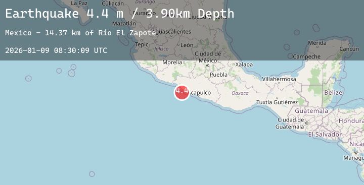 Map of OFFSHORE GUERRERO, MEXICO