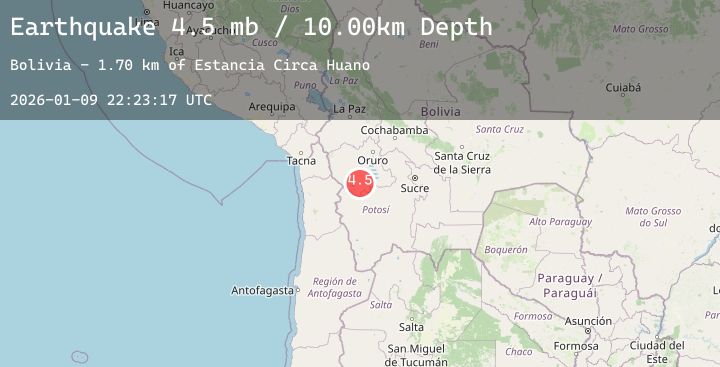 Map of ORURO, BOLIVIA