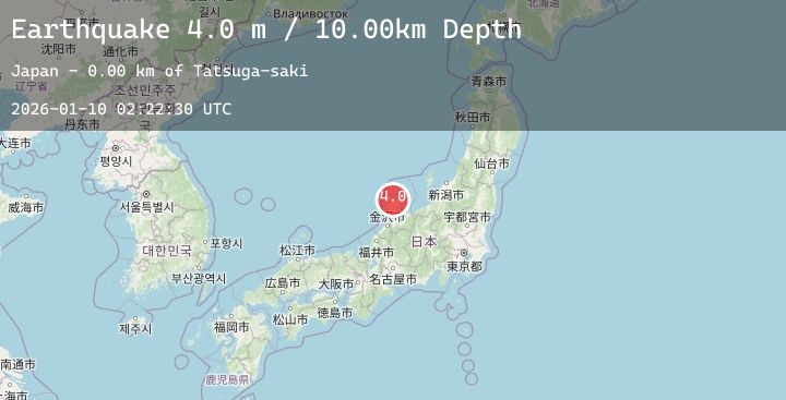 Map of NEAR WEST COAST OF HONSHU, JAPAN