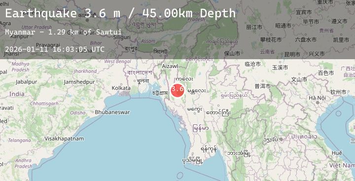 Map of MYANMAR-INDIA BORDER REGION