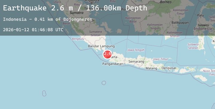 Map of JAVA, INDONESIA