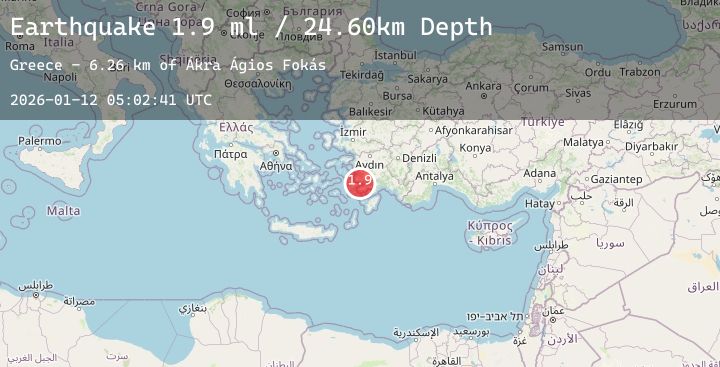 Map of DODECANESE IS.-TURKEY BORDER REG
