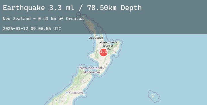 Map of NORTH ISLAND OF NEW ZEALAND
