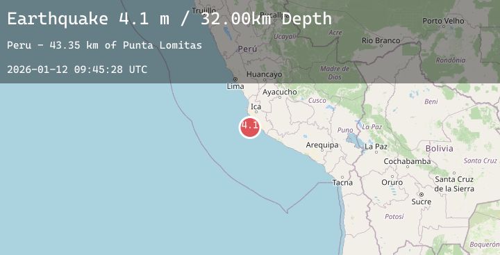 Map of OFF COAST OF CENTRAL PERU