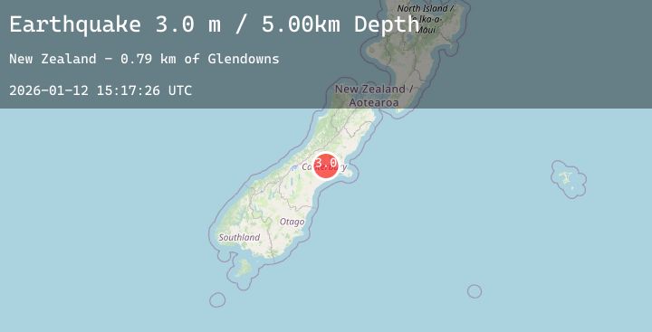 Map of SOUTH ISLAND OF NEW ZEALAND