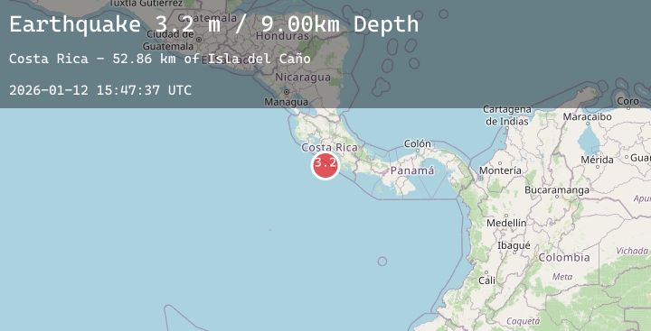 Map of OFF COAST OF COSTA RICA