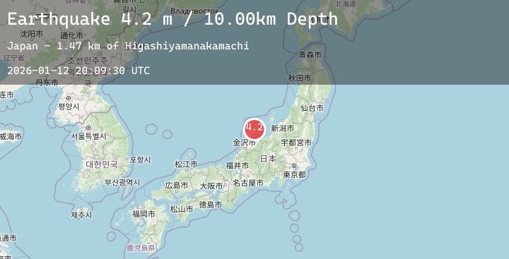 Map of NEAR WEST COAST OF HONSHU, JAPAN