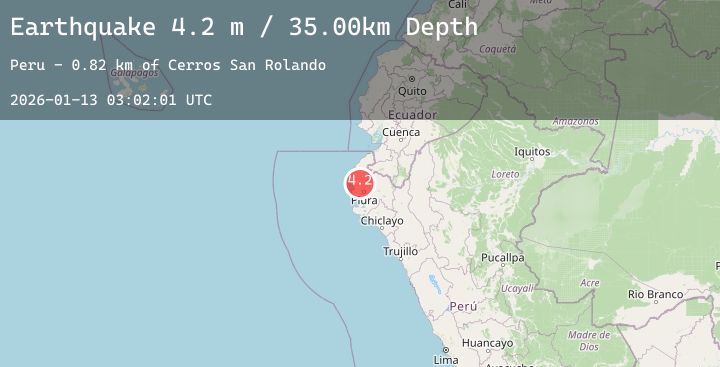 Map of PERU-ECUADOR BORDER REGION