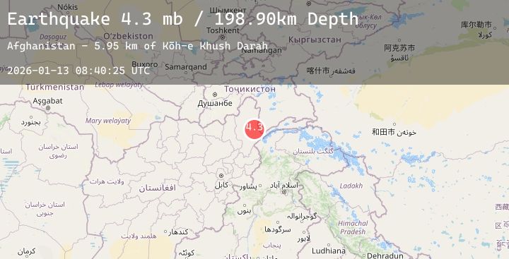 Map of HINDU KUSH REGION, AFGHANISTAN