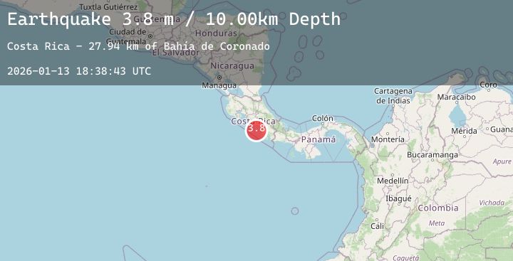 Map of OFF COAST OF COSTA RICA
