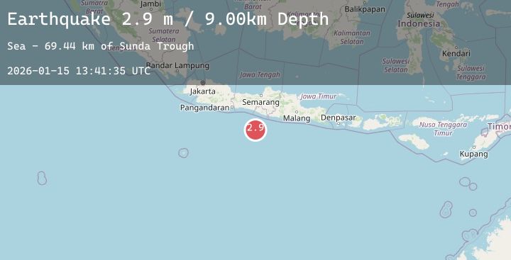 Map of SOUTH OF JAVA, INDONESIA