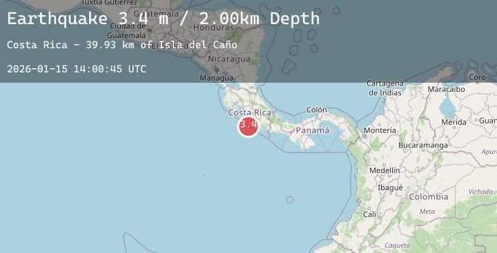 Map of OFF COAST OF COSTA RICA