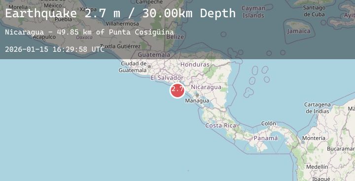 Map of NEAR COAST OF NICARAGUA