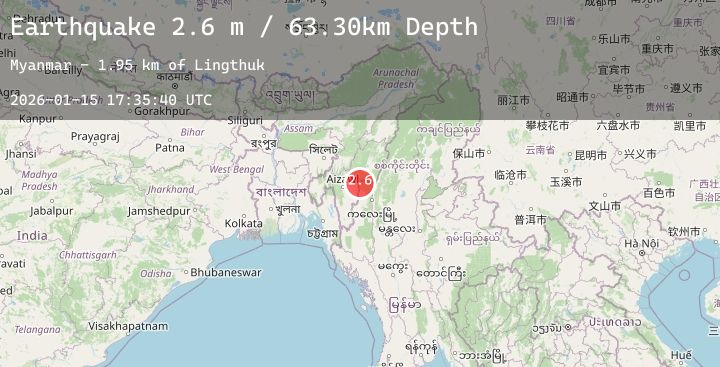 Map of MYANMAR-INDIA BORDER REGION