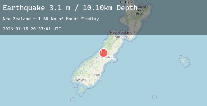 Map of SOUTH ISLAND OF NEW ZEALAND
