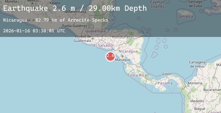 Map of NEAR COAST OF NICARAGUA