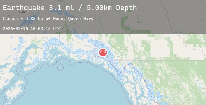 Map of SOUTHERN YUKON TERRITORY, CANADA