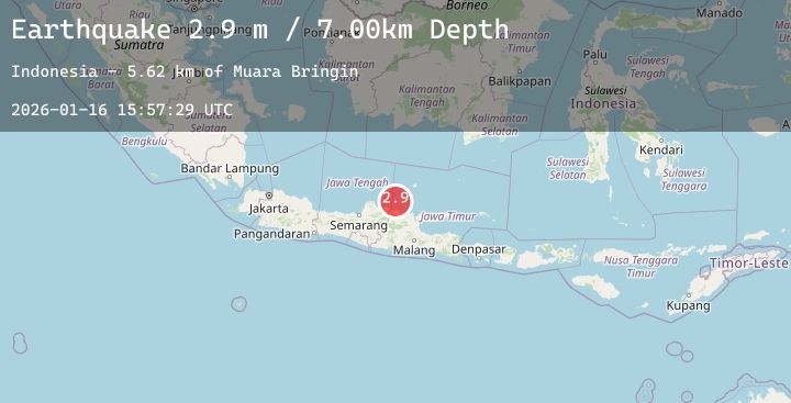 Map of JAVA, INDONESIA