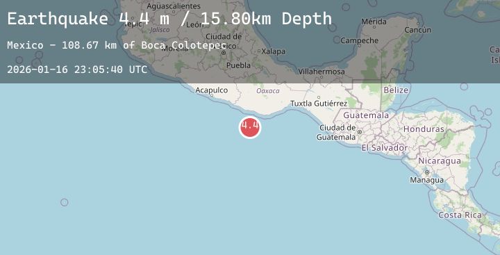 Map of OFF COAST OF OAXACA, MEXICO