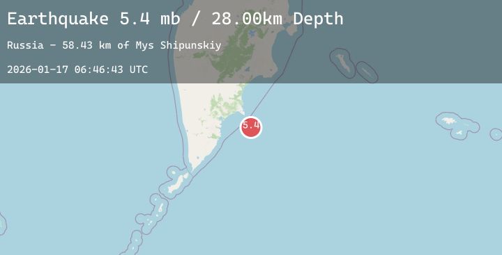 Map of OFF EAST COAST OF KAMCHATKA