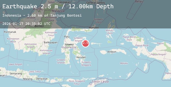 Map of SULAWESI, INDONESIA