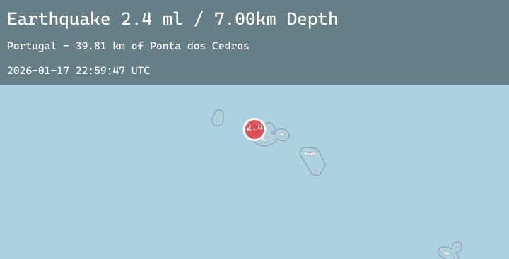 Map of AZORES ISLANDS, PORTUGAL